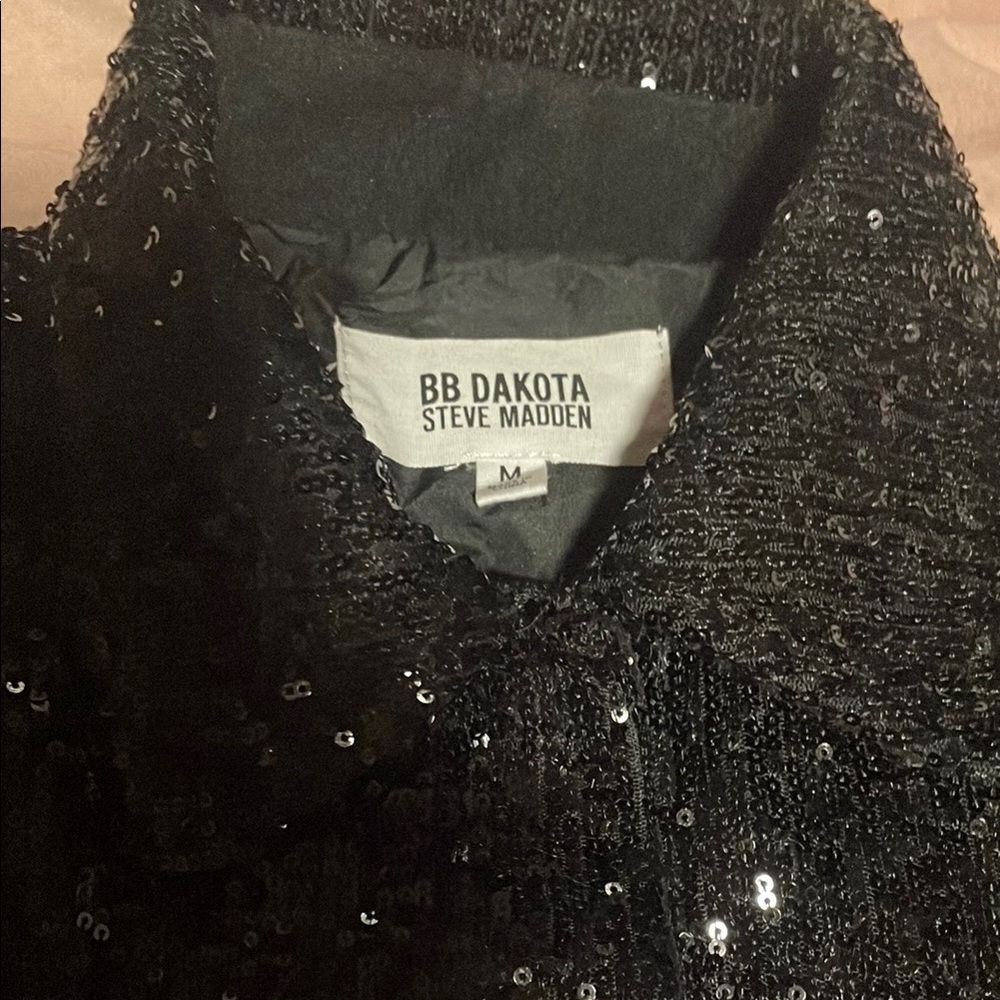 BB Dakota by Steve Madden Black Sequin Jacket